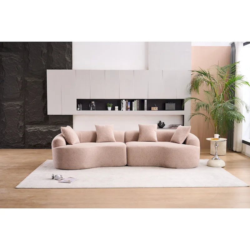 110 Foam Classic 4-Seater Sofa with 4 Pillows for Apartment