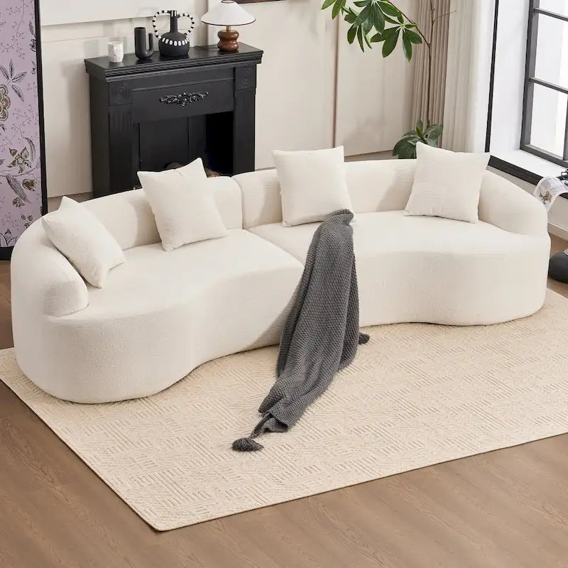 110 Foam Classic 4-Seater Sofa with 4 Pillows for Apartment