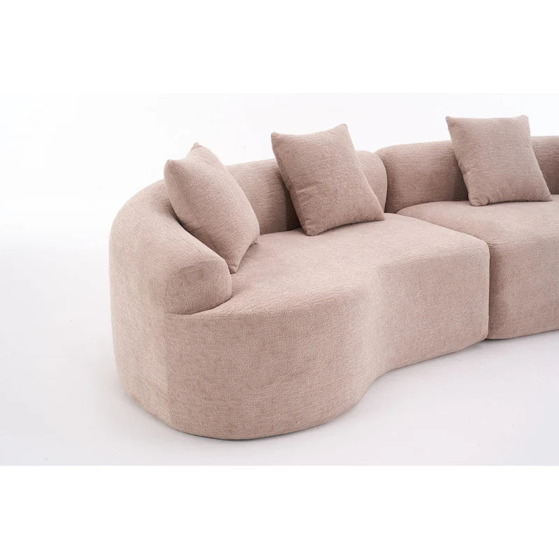 110 Foam Classic 4-Seater Sofa with 4 Pillows for Apartment