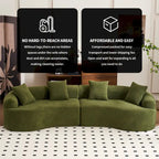 110 Foam Classic 4-Seater Sofa with 4 Pillows for Apartment