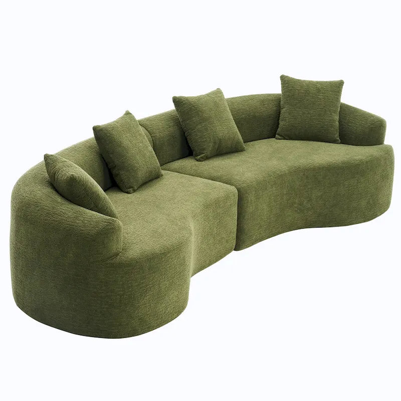 110 Foam Classic 4-Seater Sofa with 4 Pillows for Apartment