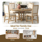 Curved 4 Piece Kitchen Chair Dining Chair Set with Upholstered, Solid Wood Legs for Dining Room Kitchen Living Room Bedroom