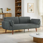 73 W Upholstered Corduroy Convertible Sleeper Sofa Bed with Pillows