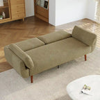 73 W Upholstered Corduroy Convertible Sleeper Sofa Bed with Pillows
