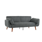 73 W Upholstered Corduroy Convertible Sleeper Sofa Bed with Pillows