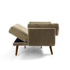 73 W Upholstered Corduroy Convertible Sleeper Sofa Bed with Pillows