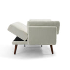 73 W Upholstered Corduroy Convertible Sleeper Sofa Bed with Pillows