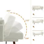 73.3 W Flared Arm Convertible Sleeper Sofa Modern Corduroy Loveseat