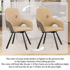 Two-tone Microfiber Leather Upholstered Rotatable Dining Chairs (Set of 2) - 22.83 W x 19.69 D x 36.61 H