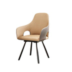 Two-tone Microfiber Leather Upholstered Rotatable Dining Chairs (Set of 2) - 22.83 W x 19.69 D x 36.61 H