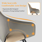 Two-tone Microfiber Leather Upholstered Rotatable Dining Chairs (Set of 2) - 22.83 W x 19.69 D x 36.61 H