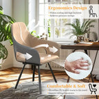 Two-tone Microfiber Leather Upholstered Rotatable Dining Chairs (Set of 2) - 22.83 W x 19.69 D x 36.61 H