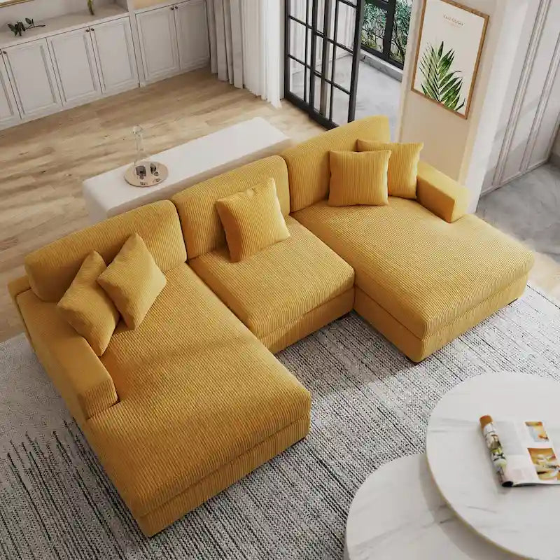 Modern Oversized Modular Sectional Sofa Set With Pillows