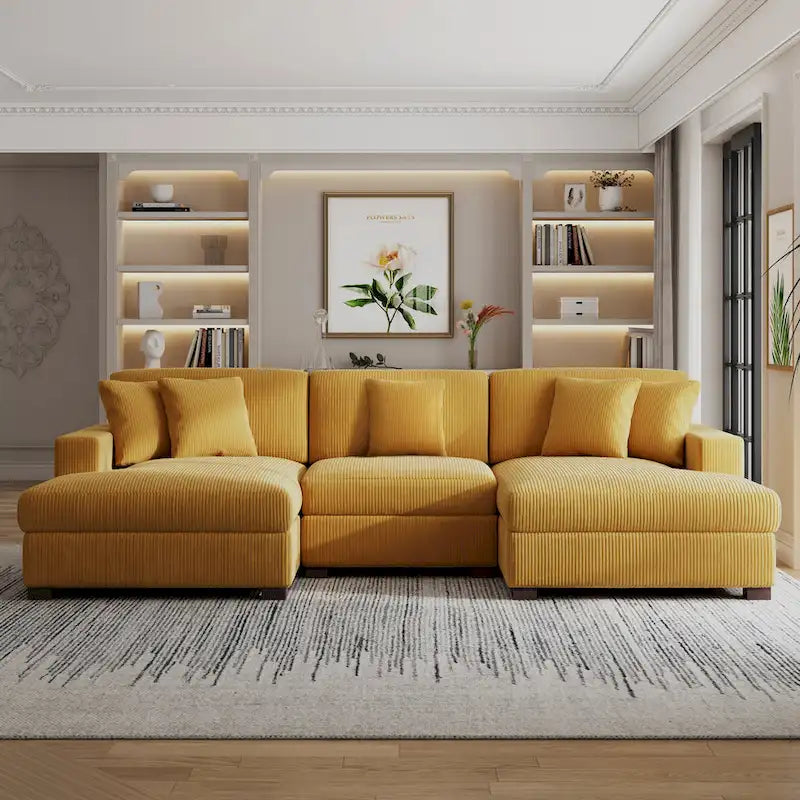 Modern Oversized Modular Sectional Sofa Set With Pillows