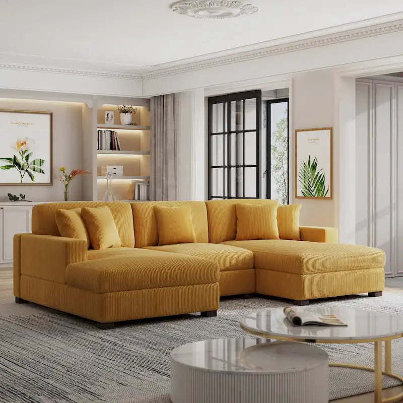 Modern Oversized Modular Sectional Sofa Set With Pillows