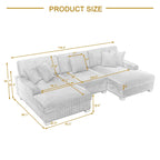 Modern Oversized Modular Sectional Sofa Set With Pillows