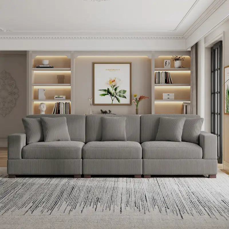 Modern Oversized Modular Sectional Sofa Set With Pillows
