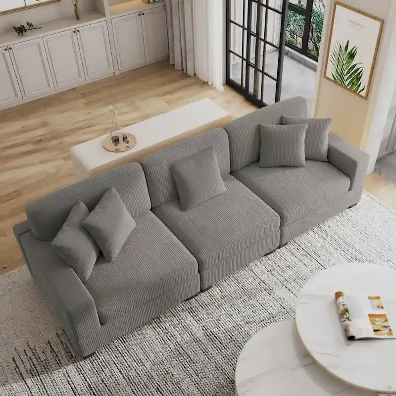 Modern Oversized Modular Sectional Sofa Set With Pillows