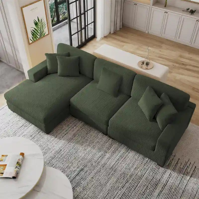 Modern Oversized Modular Sectional Sofa Set With Pillows