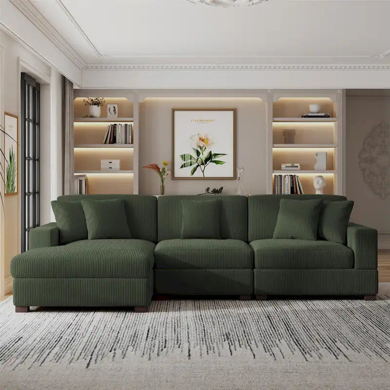 Modern Oversized Modular Sectional Sofa Set With Pillows