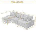 Modern Oversized Modular Sectional Sofa Set With Pillows