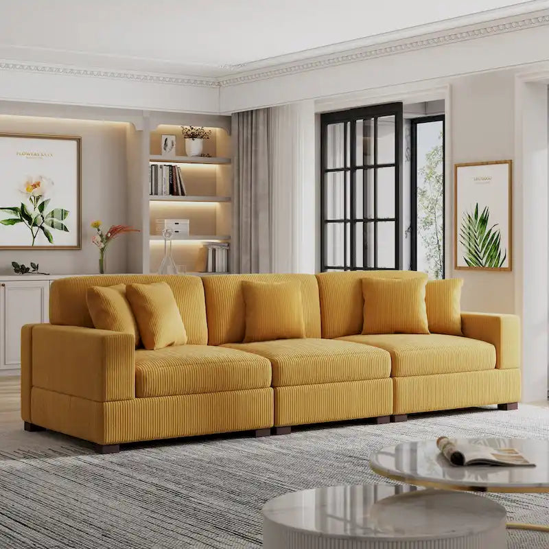 Modern Oversized Modular Sectional Sofa Set With Pillows