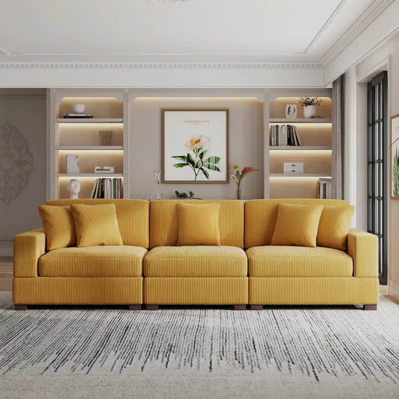 Modern Oversized Modular Sectional Sofa Set With Pillows