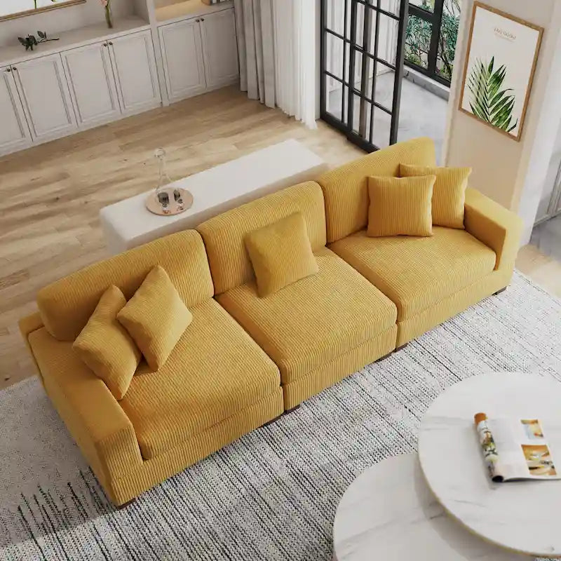 Modern Oversized Modular Sectional Sofa Set With Pillows