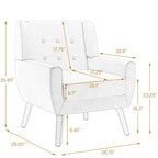 PU Leather Accent Chair Living Room Upholstered Armchair
