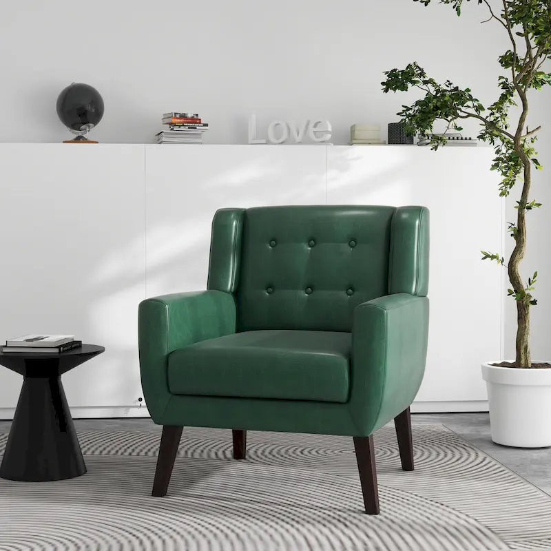 PU Leather Accent Chair Living Room Upholstered Armchair