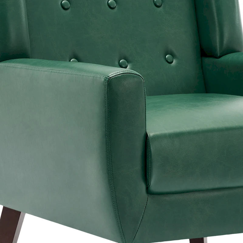 PU Leather Accent Chair Living Room Upholstered Armchair