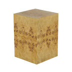Wood Square Cube Side End Accent Table with Wood Grain Patterns - Brown - Roche River Decor