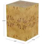 Wood Square Cube Side End Accent Table with Wood Grain Patterns - Brown - Roche River Decor