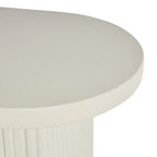 Metal Handmade Oval Console Table with Ribbed Legs - White - Roche River Decor