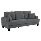 85 Modern Corduroy Rectangle 3-seater Sofa with USB and 2 Pillows