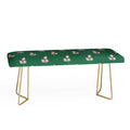 Maritza Lisa Retro Pink Leaf Pattern Bench Green - Deny Designs