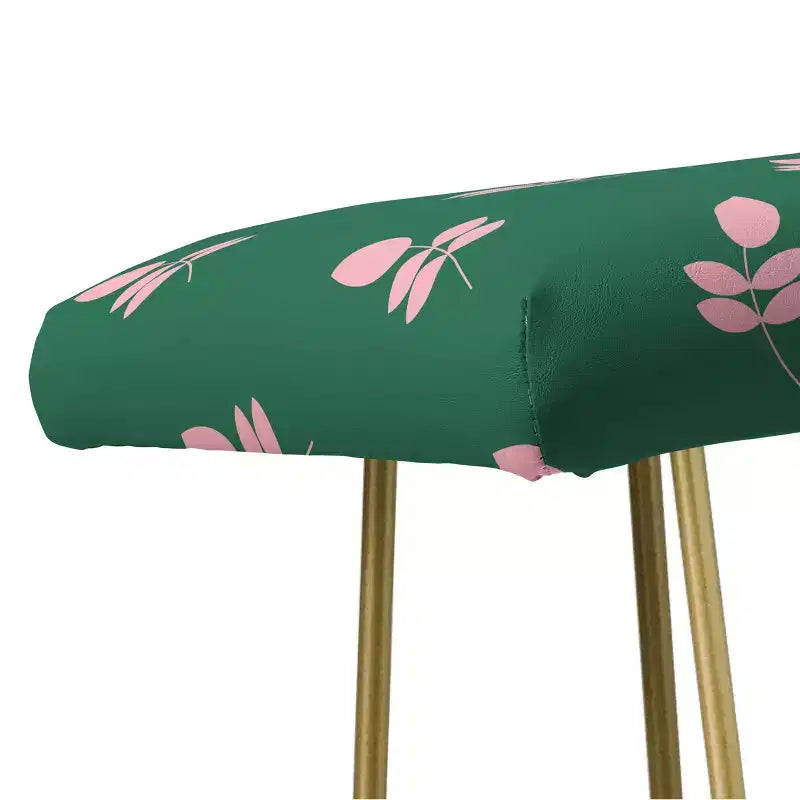 Panca con motivo a foglie rosa retrò Maritza Lisa verde - Deny Designs
