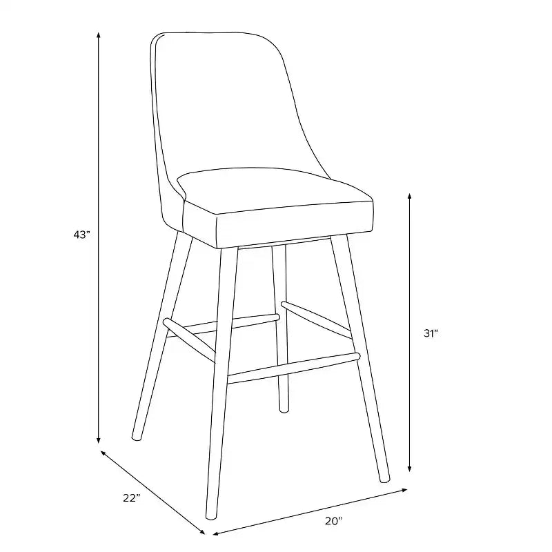 Sgabello da bar moderno Geller da 31" altezza bancone con poggiapiedi, bouclé grigio - Threshold™
