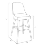 Sgabello da bar moderno Geller da 31" altezza bancone con poggiapiedi, bouclé grigio - Threshold™