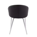 Set of 2 Claire Dining Chairs Chrome/Black - LumiSource: Upholstered Low Back, Foam Filled, Steel Frame