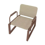 1.0 Whythe Low Accent Chair Linen/Corten - Manhattan Comfort: Modern Upholstered Steel Frame, Dining & Lounge Use