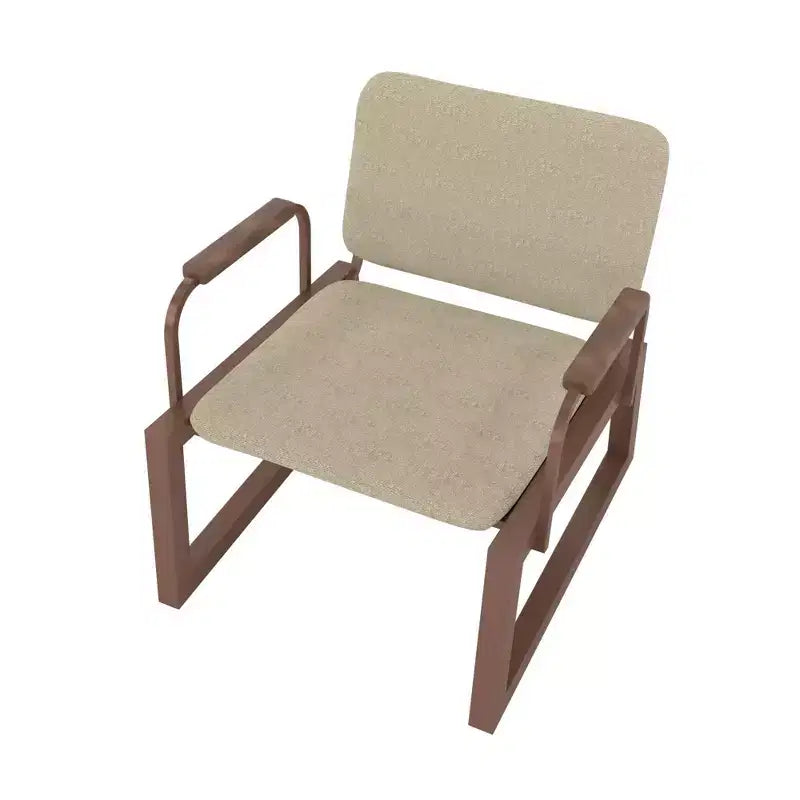 1.0 Whythe Low Accent Chair Linen/Corten - Manhattan Comfort: Modern Upholstered Steel Frame, Dining & Lounge Use