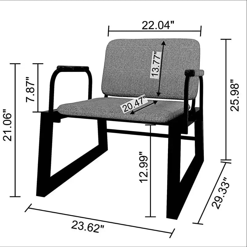 1.0 Whythe Low Accent Chair Linen/Corten - Manhattan Comfort: Modern Upholstered Steel Frame, Dining & Lounge Use