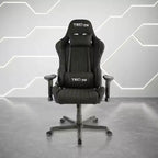 Sedia da gioco in tessuto ergonomica con schienale alto stile racer, nera - Techni Sport: Ufficio, girevole, supporto lombare
