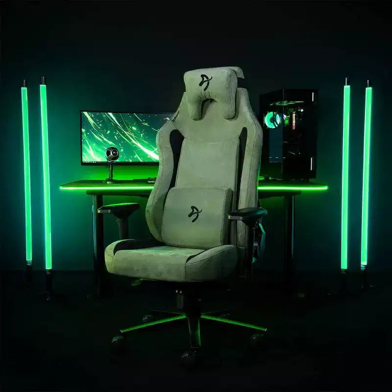 Arozzi Vernazza XL Supersoft Office and Gaming Chair with Memory Foam Lumbar Support 4D Armrest Forest