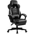 LUCKRACER Gaming Chair with Footrest High Back Computer Desk Chair Office Chair Gray