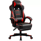 LUCKRACER Gaming Chair with Footrest High Back Computer Desk Chair Office Chair Red