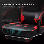LUCKRACER Gaming Chair with Footrest High Back Computer Desk Chair Office Chair Red