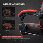 LUCKRACER Gaming Chair with Footrest High Back Computer Desk Chair Office Chair Red