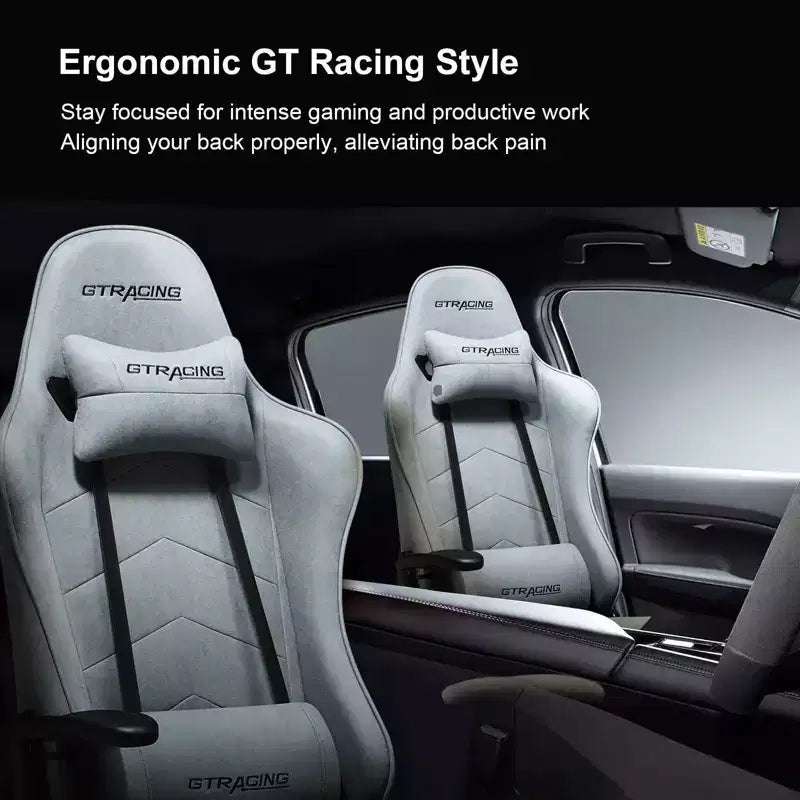 GTRACING Gaming Chair with Footres Ergonomic Recliner Office Chair with Lumbar Support Blue